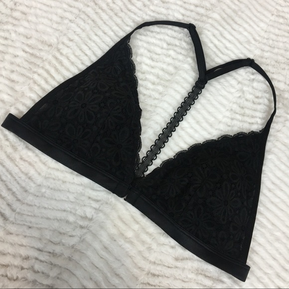 Victoria's Secret Other - Victoria’s Secret Lace Bralette Black T Back Large